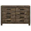 Commode 8 tiroirs Bren Rustic Golden Brown