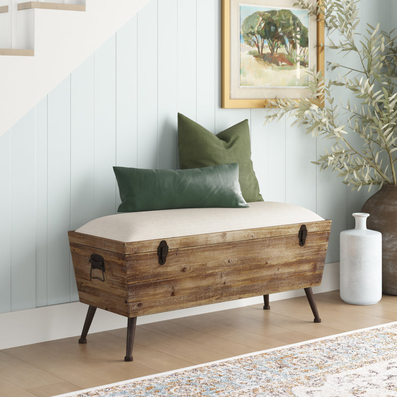Banc de rangement en bois massif Annie