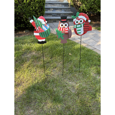 36" Christmas Metal Stake, Set of 3