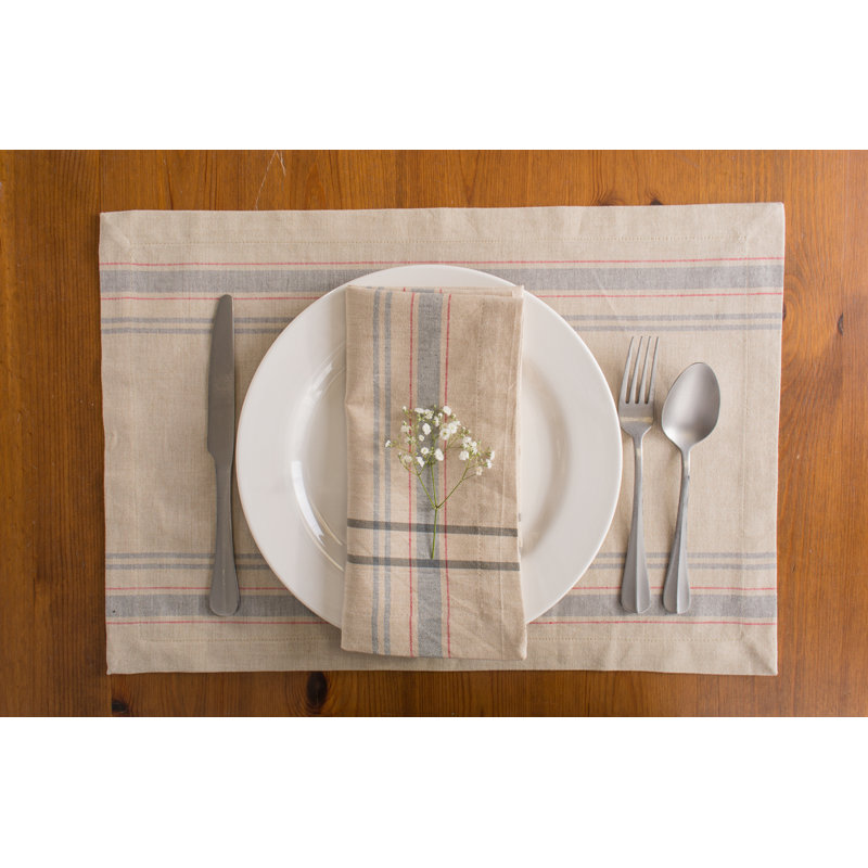 Ensemble de napperons 6 pièces Sykora, Gris chambray