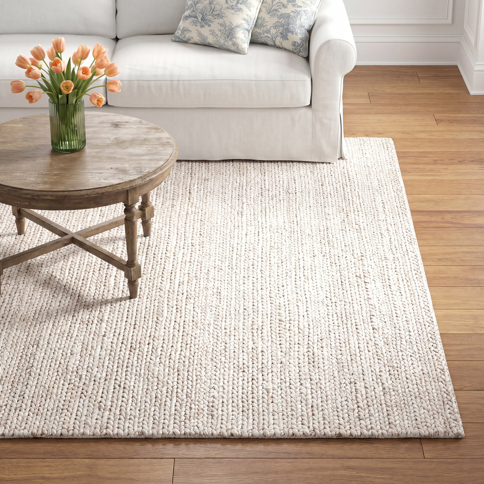 Stanwick Bleached Hand-Woven Jute Rug, Rectangle 10' x 14'