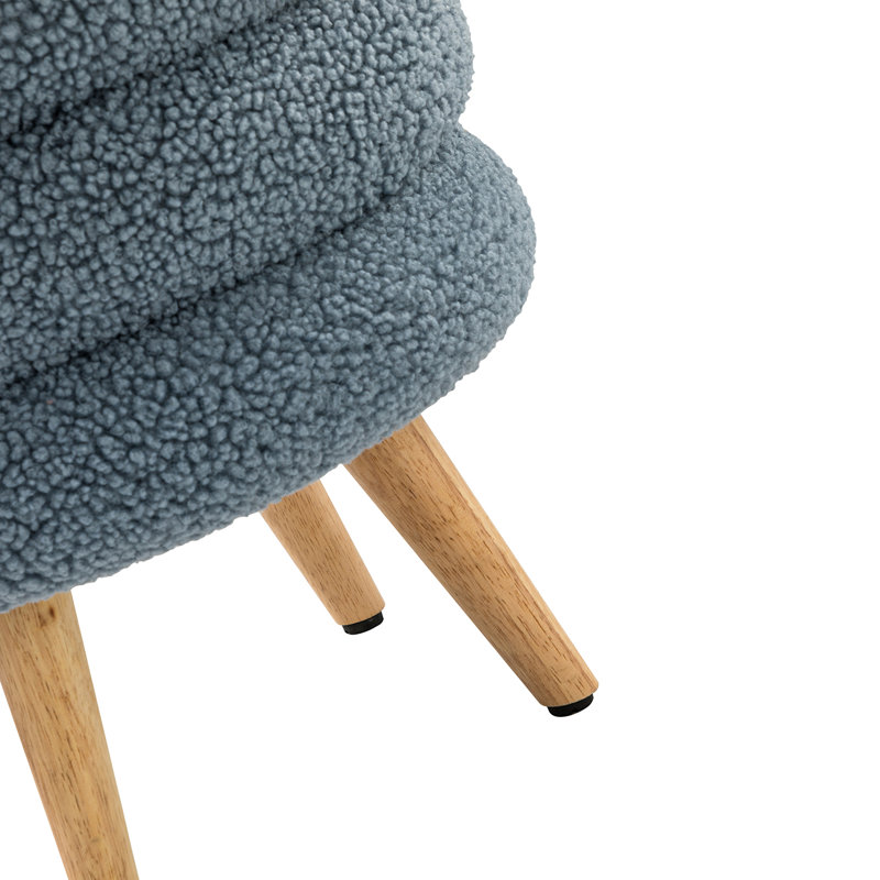 Repose-pieds de 15,7 po Eduardo, Polyester bleu