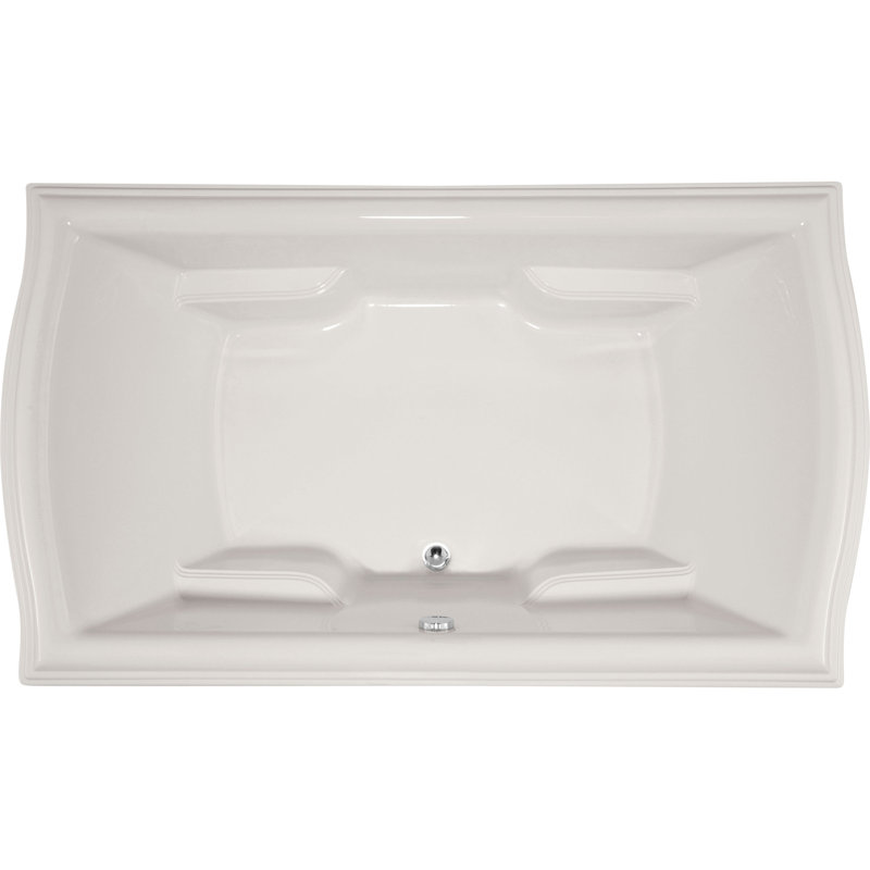 Debra 72'' L Soaking Bathtub, Bone, Satin Chrome