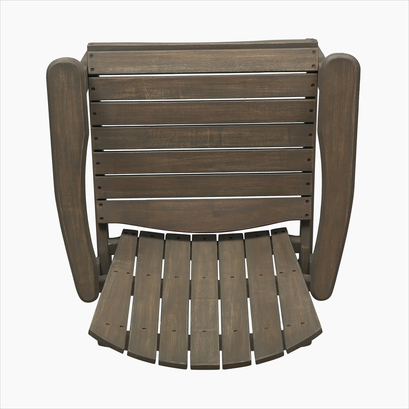 Chaises de salle à manger Adirondack en bois d'acacia (ensemble de 2), finition grise