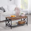 Table basse de style industriel, plateau en bois aggloméré avec structure en métal robuste-1103351872