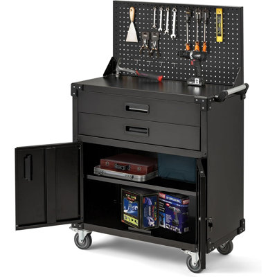 35-inch Rolling Tool Chest,Adjustable Shelves, 2 Storage Drawers