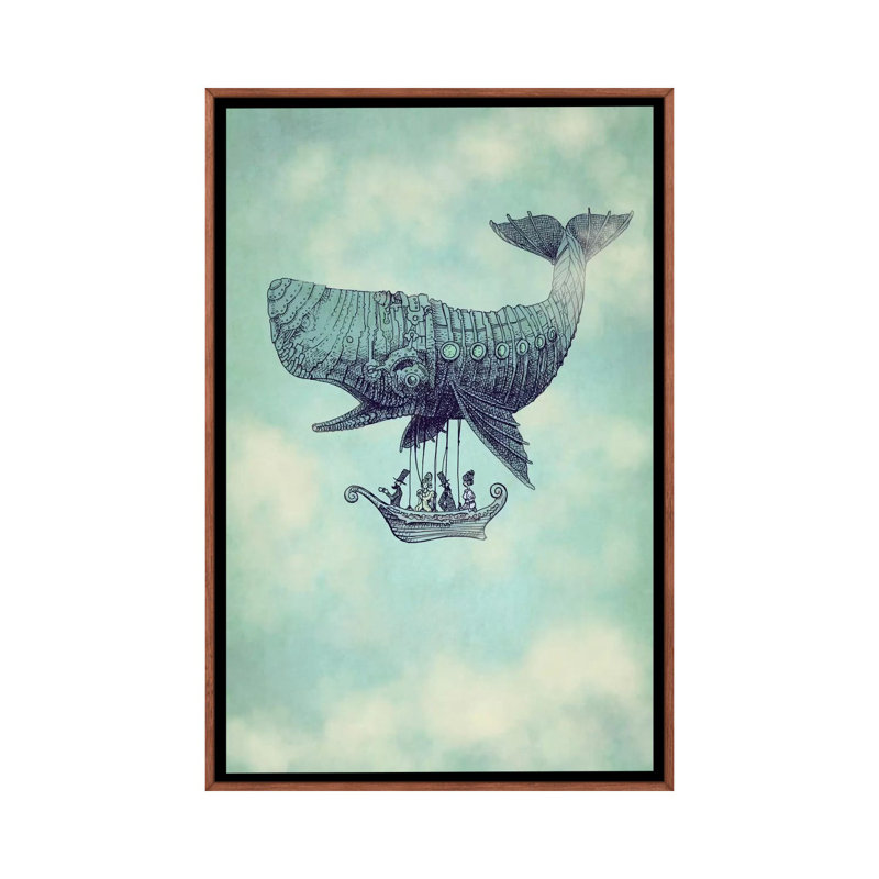 «Tea at 2000 Feet» par Eric Fan - impression d'art graphique, Toile classique avec cadre brun, Non mat
