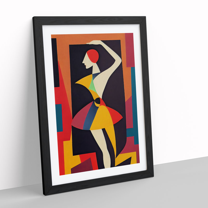 Abstract Ballerina No.3 - Single Picture Frame Print, Black, 64cm H x 46cm W x 2cm D
