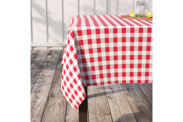 Andreas Gingham 100% Cotton Square/Oval Tablecloth