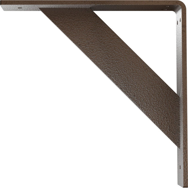 Support traditionnel en acier, H 10 po x l 2 po x P 10 po, Brun martelé