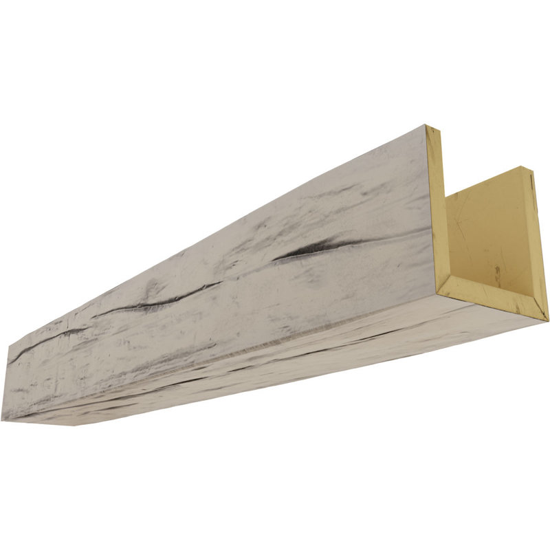 Poutre de plafond à 3 côtés en faux bois Riverwood Endurathane (poutre en U), 10"H x 6"W, Gruau, L 8 pi