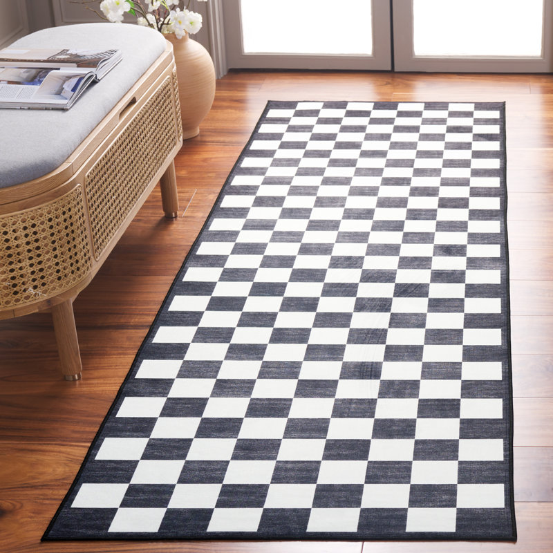 Tapis ivoire / noir Josalina Clara 936, Tapis de couloir 2 pi 6 po x 8 pi