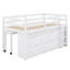 Lit mezzanine simple avec bureau d'écriture rétractable et 4 tiroirs, bureau portatif latéral et tablettes pour enfants-1217891287
