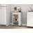 White and Light Oak 5-Shelf 1-Drawer Kitchen Cart-362794442