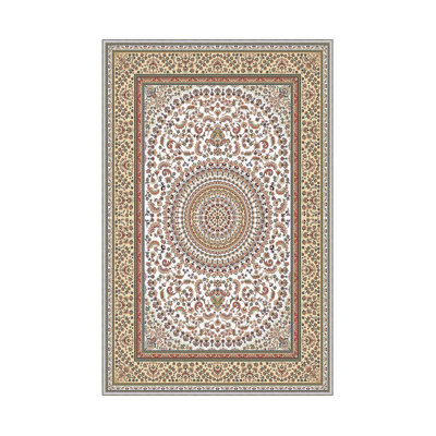Tapis oriental brun / blanc tissé à la machine Leyva