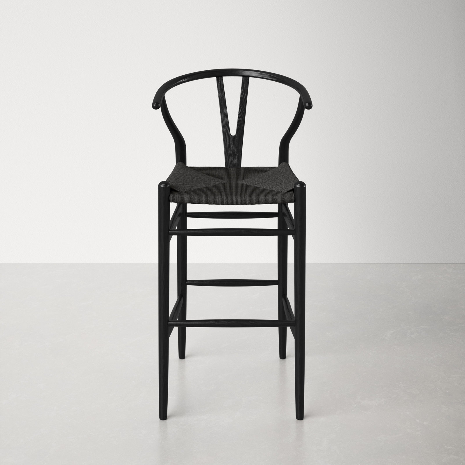 Etta Solid Wood Bar & Counter Stool, Bar Stool (30" Seat Height), Black/Black