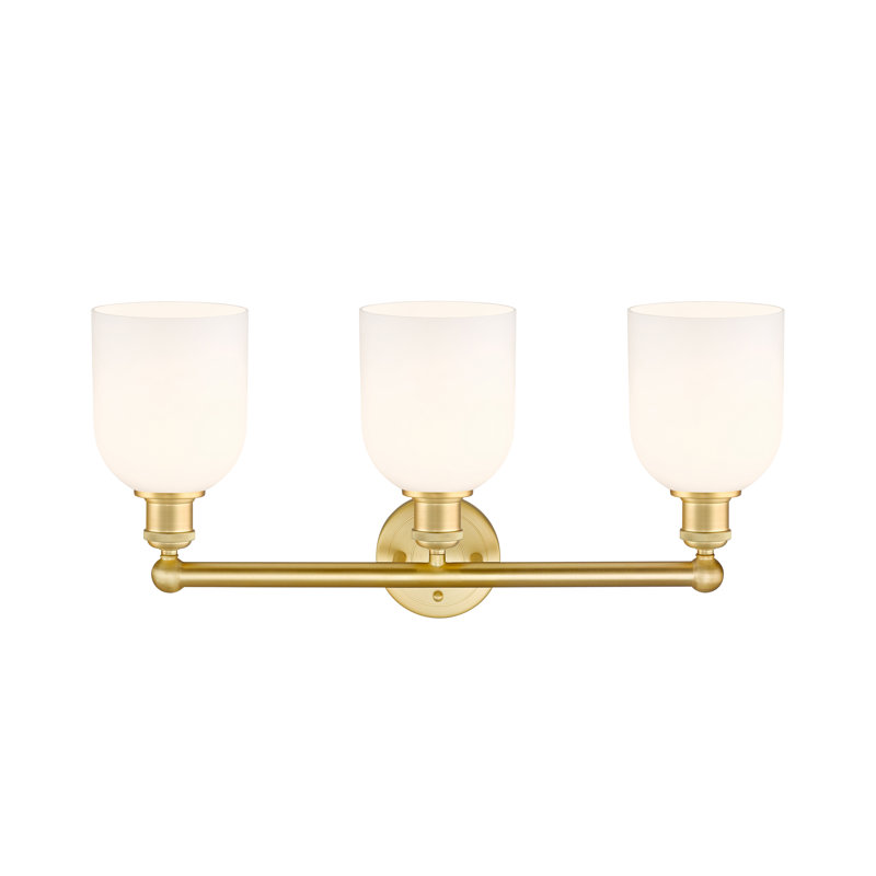 Allysson 3 - Light Dimmable Vanity Light, Glossy White, Satin Gold