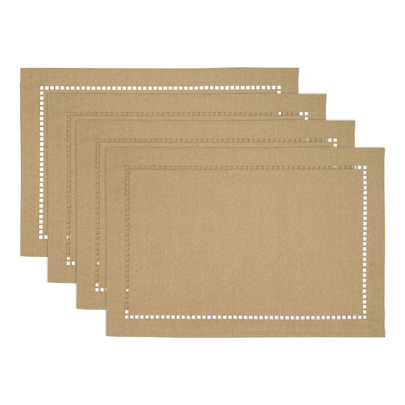 Neith Polyester No Pattern Rectangle Placemat, Natural