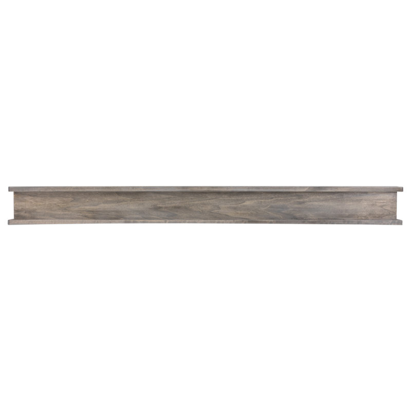 Gray 48" Solid Poplar Wood Floating Mantel Shelf
