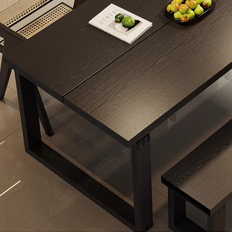 Modern simple solid wood dining table set., 29.5"H x 86.6"L x 35.4"W 