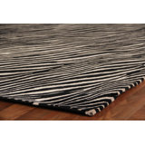 Super Tibetan hand-knotted Wool/Bamboo Silk Black/Silver Area Rug