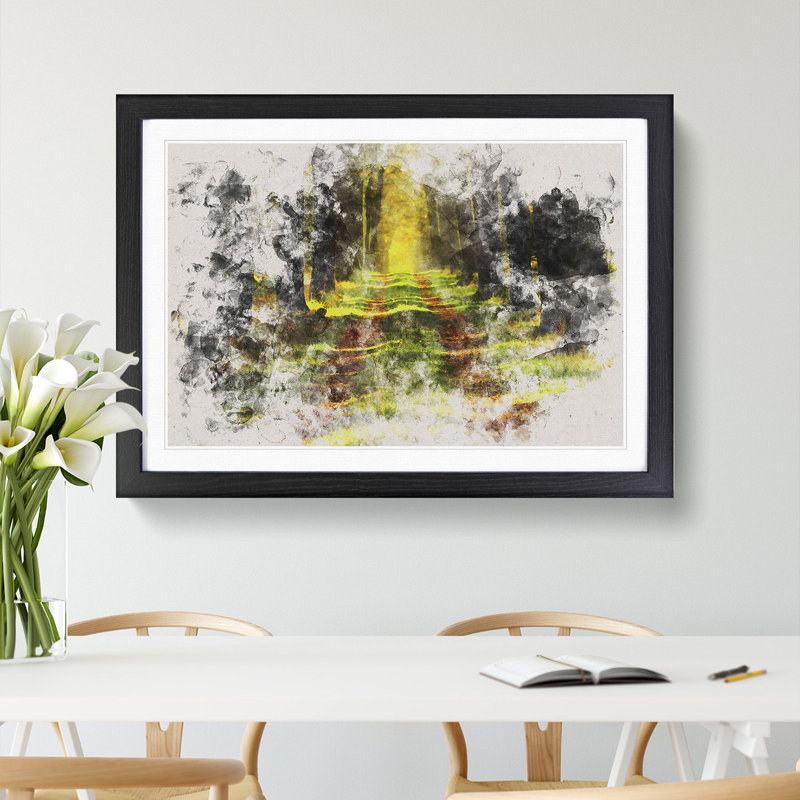 Green Forest Vol.7 - Picture Frame Graphic Art, 36cm H x 48cm W x 2cm D, Black Framed