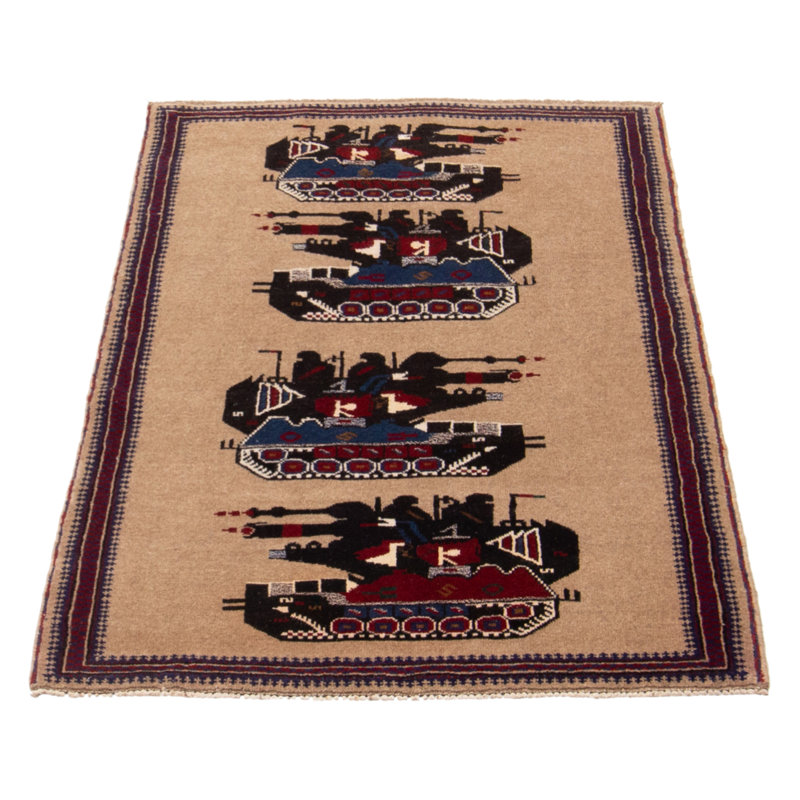 Tapis brun clair Rare War 2 pi 11 po x 4 pi 4 po