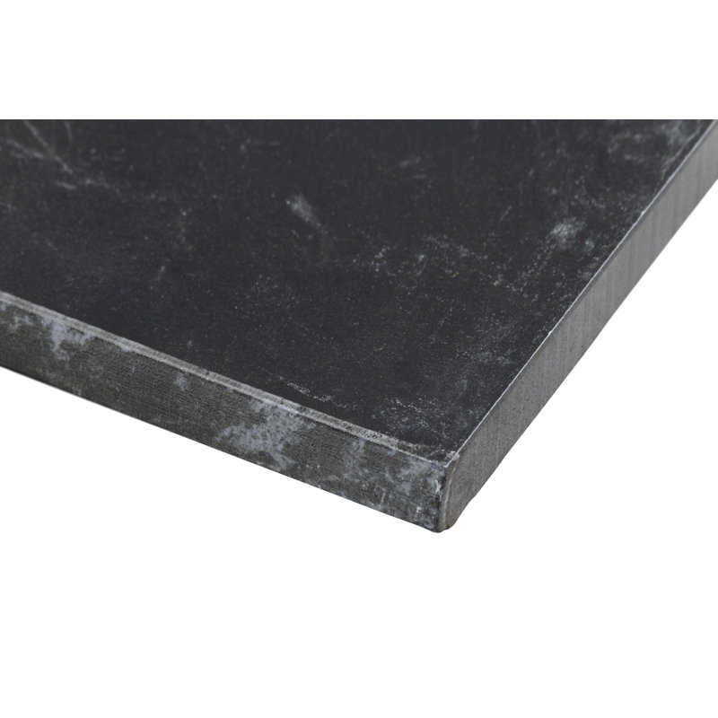 Garniture de tuiles arrondies en porcelaine 3 po x 24 po Marmo, Noir