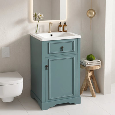 Ensemble de meuble-lavabo compact autoportant compact