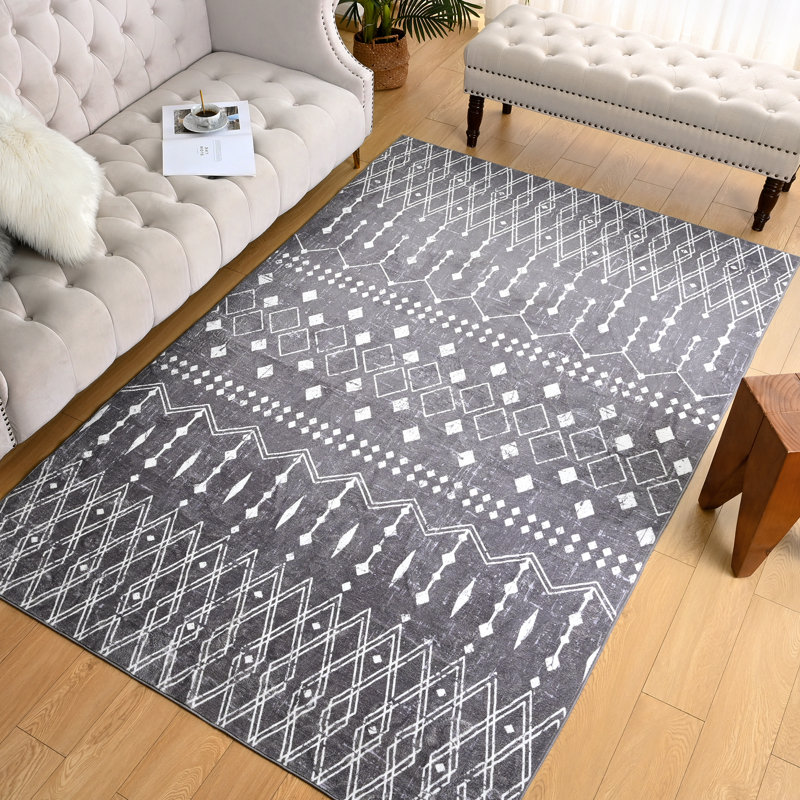 Gingham Shag Area Rug, Rectangle 245 x 305 cm