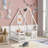 Full Wooden Frame Material House-Shaped Floor Bed Frame With Fence, Guardrails-1105265660-1105265659