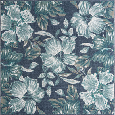 Outdoor Ayton Area Rug Dark Blue Color