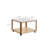 Modern Minimalist Oak Square Sintered Stone Mobile Side Table