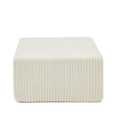 31.3''W Striped Corduroy Modular Ottoman Cube, Square Versatile Upholstered Foot Stool