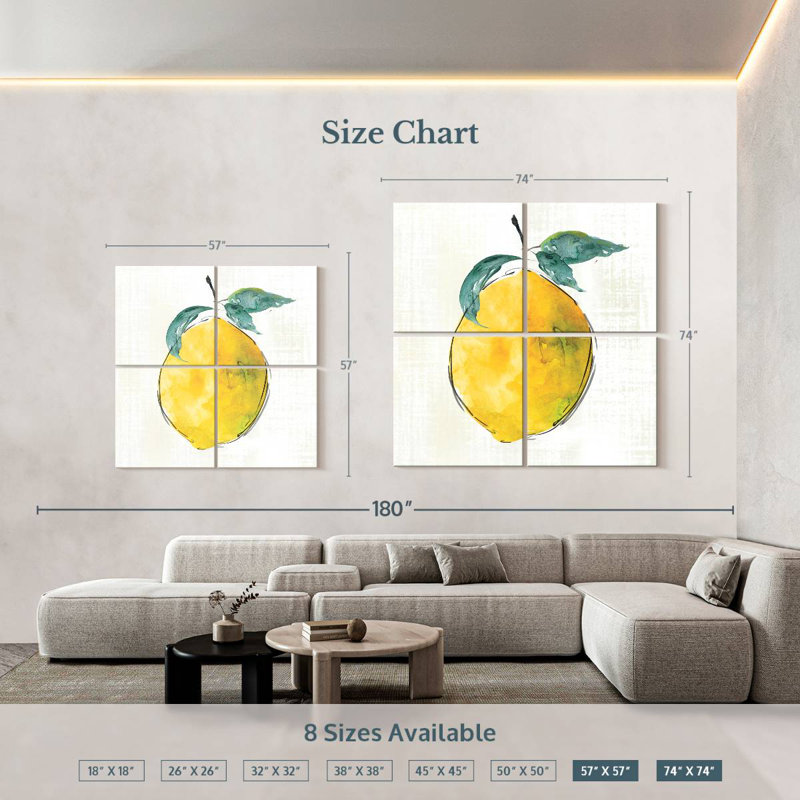 Yarlin «Happy Lemon», H 74 po x l 74 po