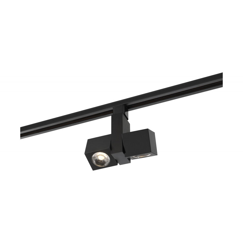 24 Watt 24 Degree Beam Angle Dual Square Track Head, Black 