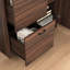 Bureau à tiroirs multiples pour le rangement - Bureau à domicile ou en résidence étudiante - Panneaux de particules en noyer - Organisation des effets personnels