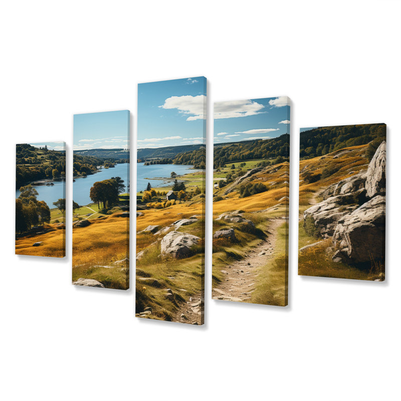 Wisconsin Jackson Lake - impression d'art mural paysages - 5 panneaux