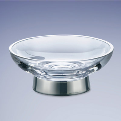 Porte-savon autoportant rond en verre