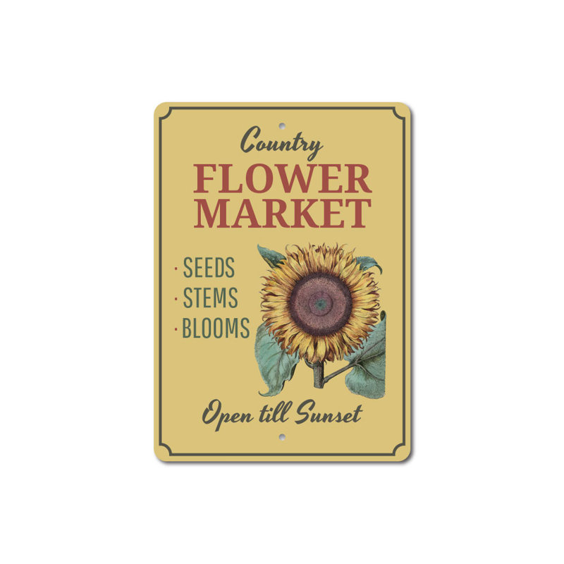 Plaque tournesol en aluminium, H 18 po x l 12 po x P 0,06 po