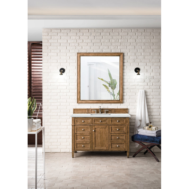 Brittany 48'' W Single Vanity, Saddle Brown, Ethereal Noctis, 8" Widespread