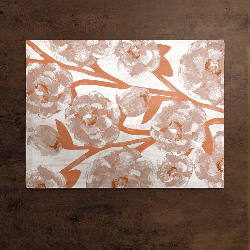 Peachy Flower Pattern Placemat