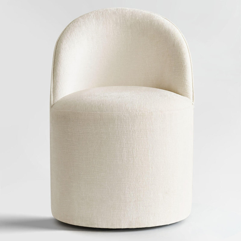 Chaise roulante rembourrée en chenille avec roulettes cachées, 1, Beige