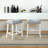 Upholstered Counter Height Stools - Saddle Seat, White-Washed Finish, Set of 2