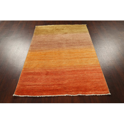 One-of-a-Kind 4'3" x 6'4" New Age Rectangle Wool Area Rug in Beige and Brown