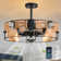 49cm Black Farmhouse Caged Chandelier Ceiling Fan with Light Kit and Remote