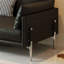 Canapé modulaire noir en cuir véritable-1095856952