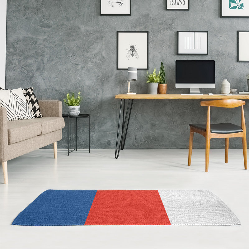 Tapis à rayures bleu/rouge/blanc royal Toronto, Rectangle 5 pi x 7 pi