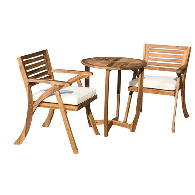 Collection de salle à manger en bois avec coussins - élégante et résistante aux intempéries