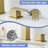 3 Hole Gold 8 Inch Widespread Bathroom Faucet, Double Lever Handles, Stainless Steel Material, Manual Control, Side , Cartridge Valve, Geometric Shape, Deck - Mounted Sink Faucet With Installation,